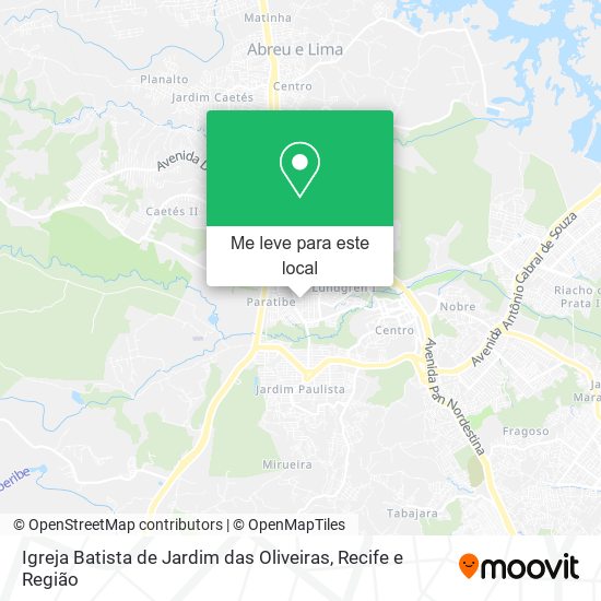 Igreja Batista de Jardim das Oliveiras mapa