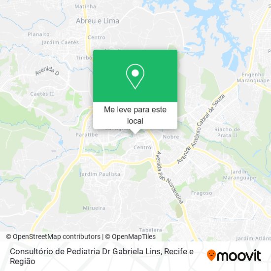 Consultório de Pediatria Dr Gabriela Lins mapa
