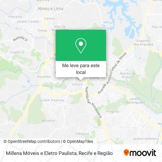 Millena Móveis e Eletro Paulista mapa