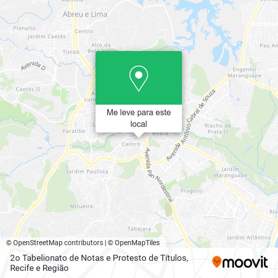 2o Tabelionato de Notas e Protesto de Títulos mapa