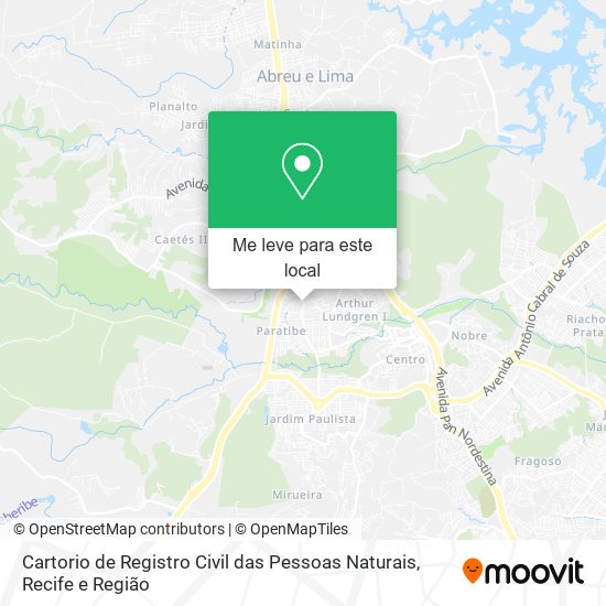 Cartorio de Registro Civil das Pessoas Naturais mapa