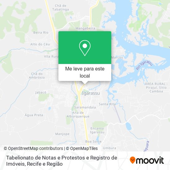 Tabelionato de Notas e Protestos e Registro de Imóveis mapa