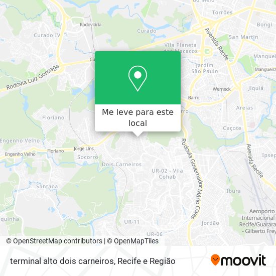 terminal alto dois carneiros mapa