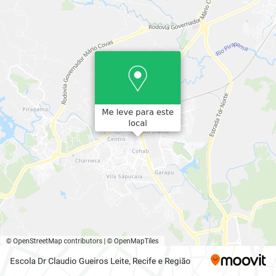Escola Dr Claudio Gueiros Leite mapa