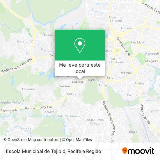 Escola Municipal de Tejipió mapa