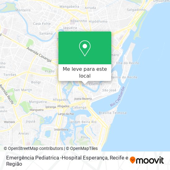 Emergência Pediatrica -Hospital Esperança mapa