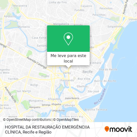 HOSPITAL DA RESTAURAÇÃO EMERGÊNCIIA CLÍNICA mapa