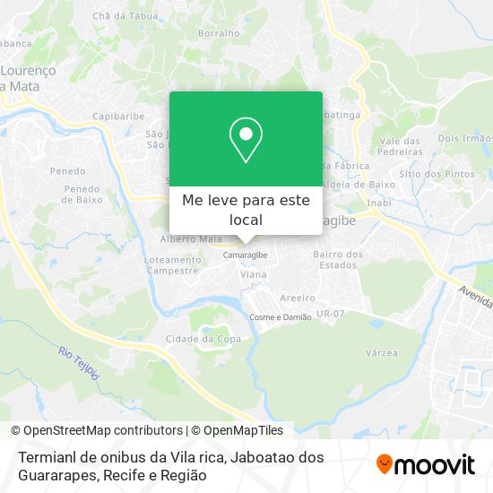 Termianl de onibus da Vila rica, Jaboatao dos Guararapes mapa