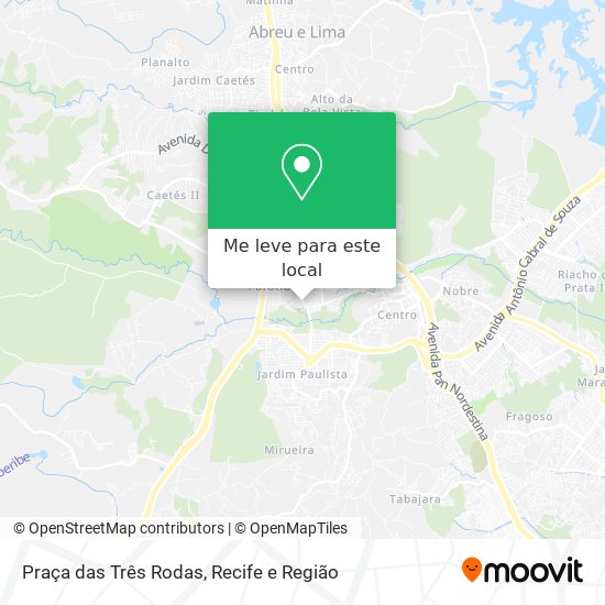 Praça das Três Rodas mapa