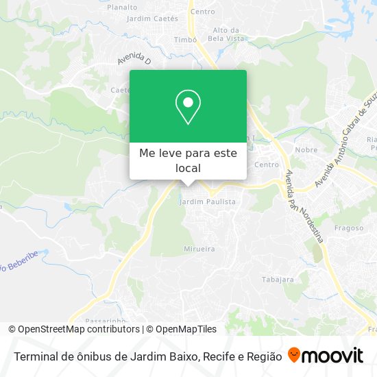 Terminal de ônibus de Jardim Baixo mapa