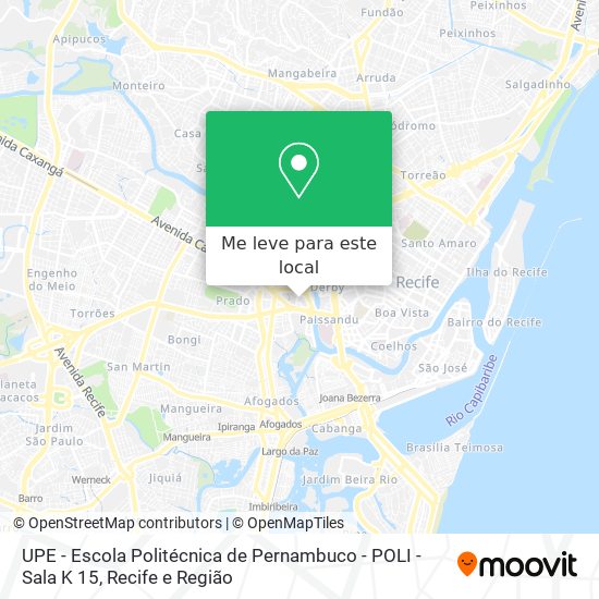 UPE - Escola Politécnica de Pernambuco - POLI - Sala K 15 mapa