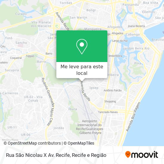 Rua São Nicolau X Av. Recife mapa