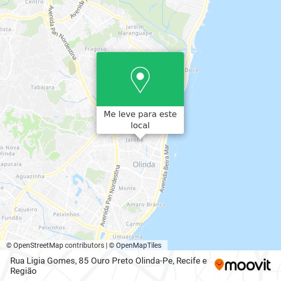 Rua Ligia Gomes, 85 Ouro Preto Olinda-Pe mapa