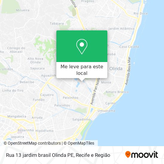 Rua 13 jardim brasil Olinda PE mapa