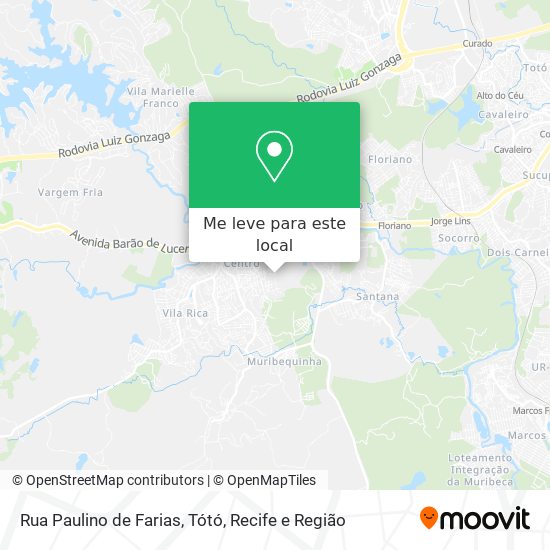 Rua Paulino de Farias, Tótó mapa