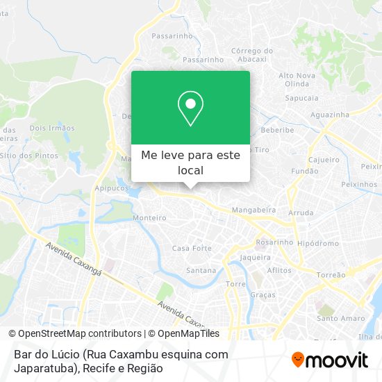 Bar do Lúcio (Rua Caxambu esquina com Japaratuba) mapa