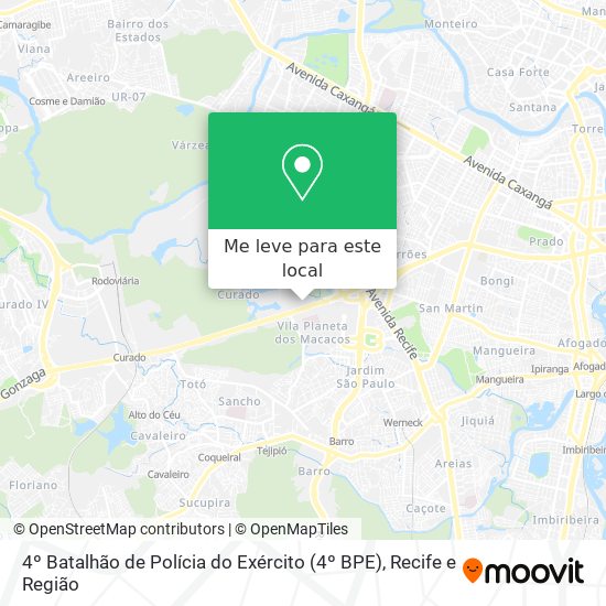 4º Batalhão de Polícia do Exército (4º BPE) mapa