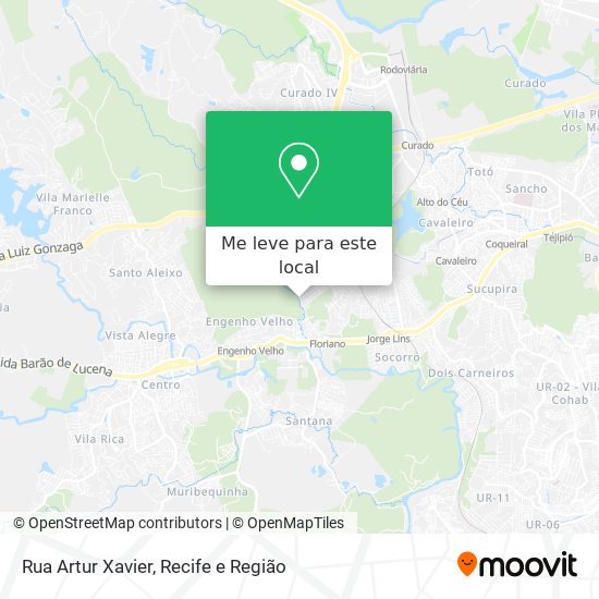 Rua Artur Xavier mapa