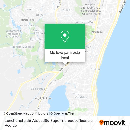 Lanchonete do Atacadão Supermercado mapa