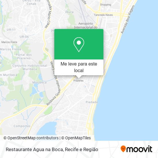 Restaurante Agua na Boca mapa