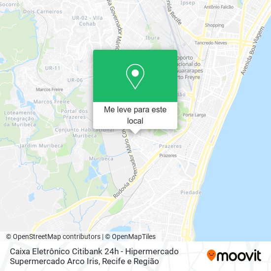 Caixa Eletrônico Citibank 24h - Hipermercado Supermercado Arco Iris mapa