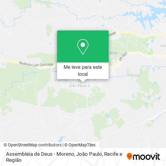 Assembléia de Deus - Moreno, João Paulo mapa