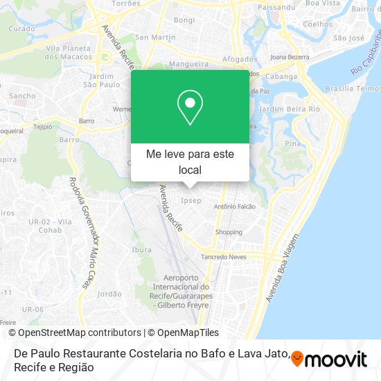 De Paulo Restaurante Costelaria no Bafo e Lava Jato mapa