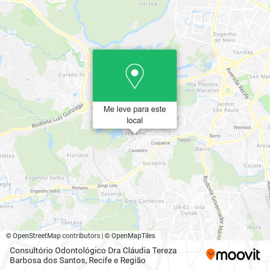 Consultório Odontológico Dra Cláudia Tereza Barbosa dos Santos mapa