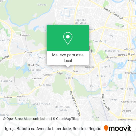 Igreja Batista na Avenida Liberdade mapa