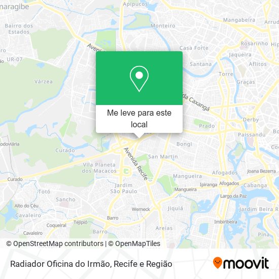 Radiador Oficina do Irmão mapa