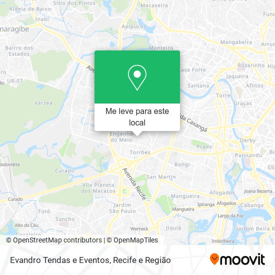 Evandro Tendas e Eventos mapa