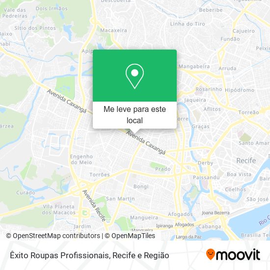 Êxito Roupas Profissionais mapa