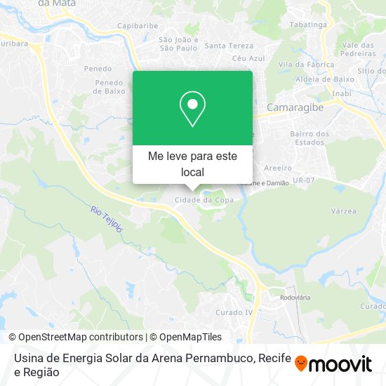 Usina de Energia Solar da Arena Pernambuco mapa