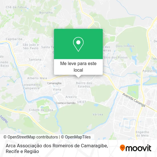 Arca Associação dos Romeiros de Camaragibe mapa