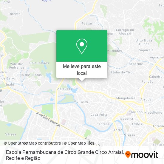 Escola Pernambucana de Circo Grande Circo Arraial mapa