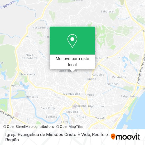 Igreja Evangelica de Missões Cristo É Vida mapa
