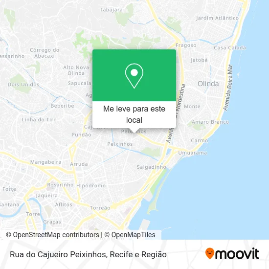 Rua do Cajueiro Peixinhos mapa