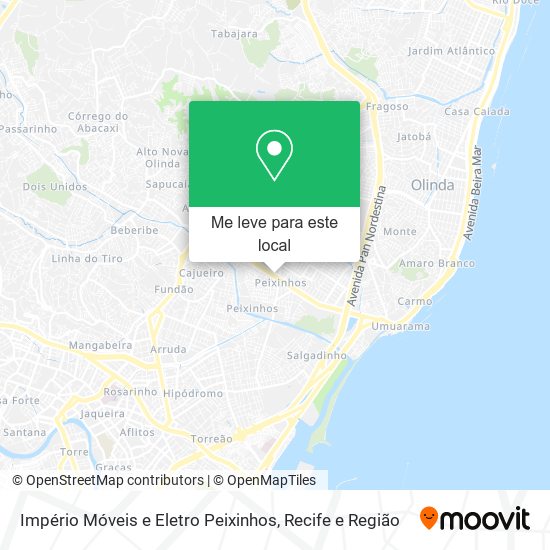 Império Móveis e Eletro Peixinhos mapa