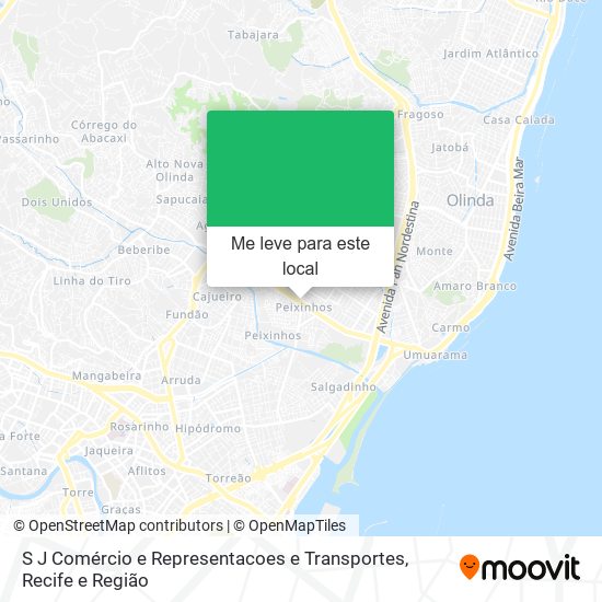 S J Comércio e Representacoes e Transportes mapa