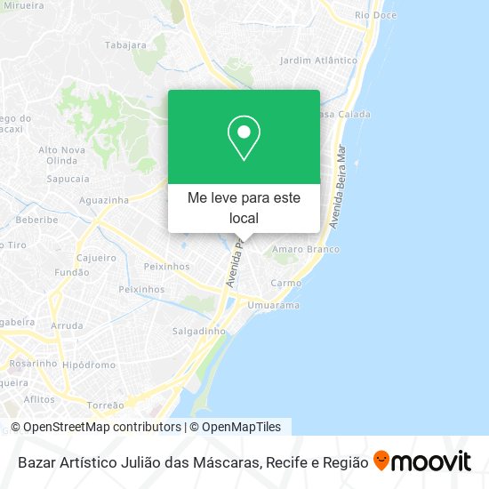 Bazar Artístico Julião das Máscaras mapa