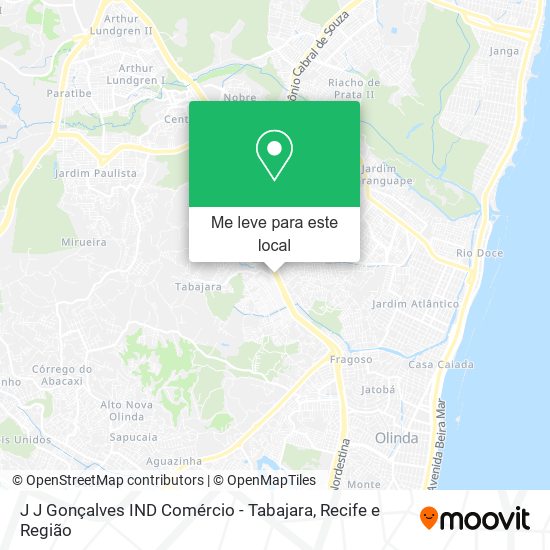 J J Gonçalves IND Comércio - Tabajara mapa