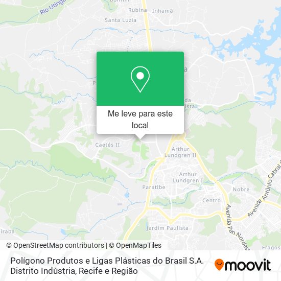 Polígono Produtos e Ligas Plásticas do Brasil S.A. Distrito Indústria mapa