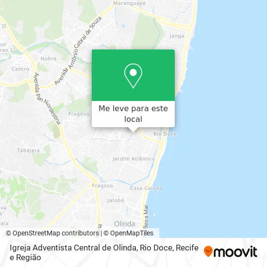 Igreja Adventista Central de Olinda, Rio Doce mapa