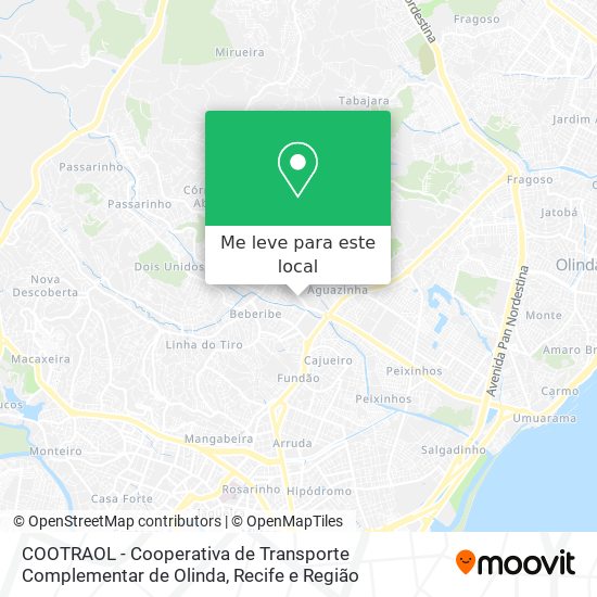 COOTRAOL - Cooperativa de Transporte Complementar de Olinda mapa