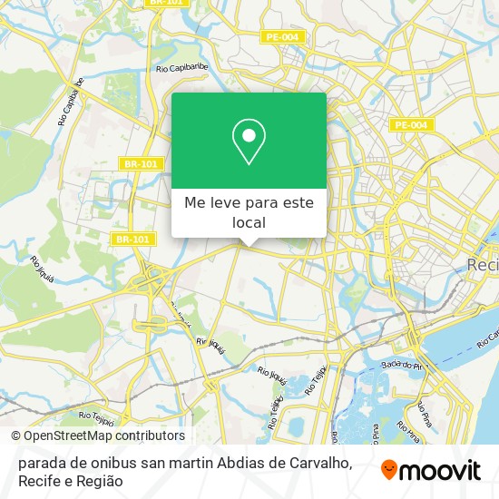 parada de onibus san martin Abdias de Carvalho mapa