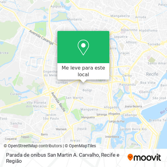 Parada de onibus San Martin A. Carvalho mapa