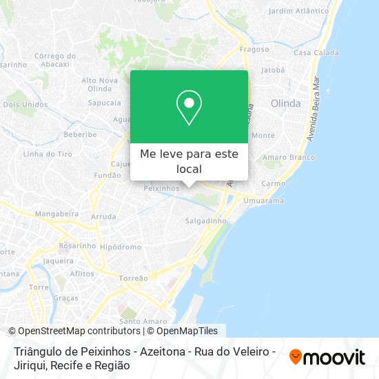 Triângulo de Peixinhos - Azeitona - Rua do Veleiro - Jiriqui mapa