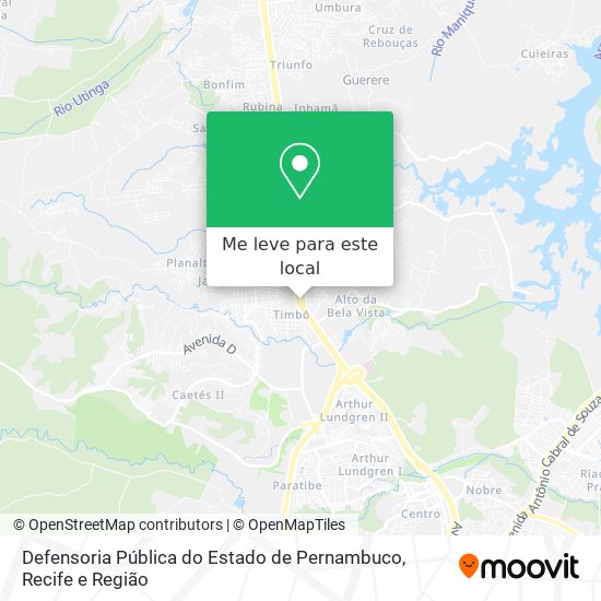 Defensoria Pública do Estado de Pernambuco mapa