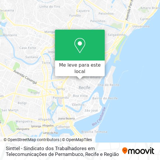 Sinttel - Sindicato dos Trabalhadores em Telecomunicações de Pernambuco mapa