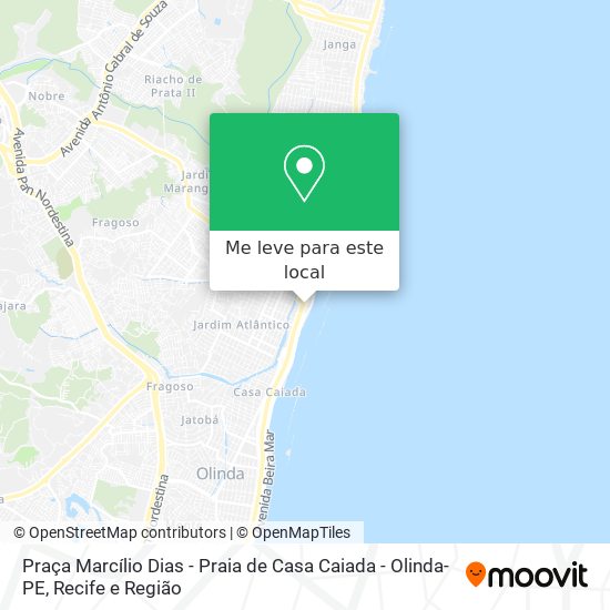 Praça Marcílio Dias - Praia de Casa Caiada - Olinda-PE mapa